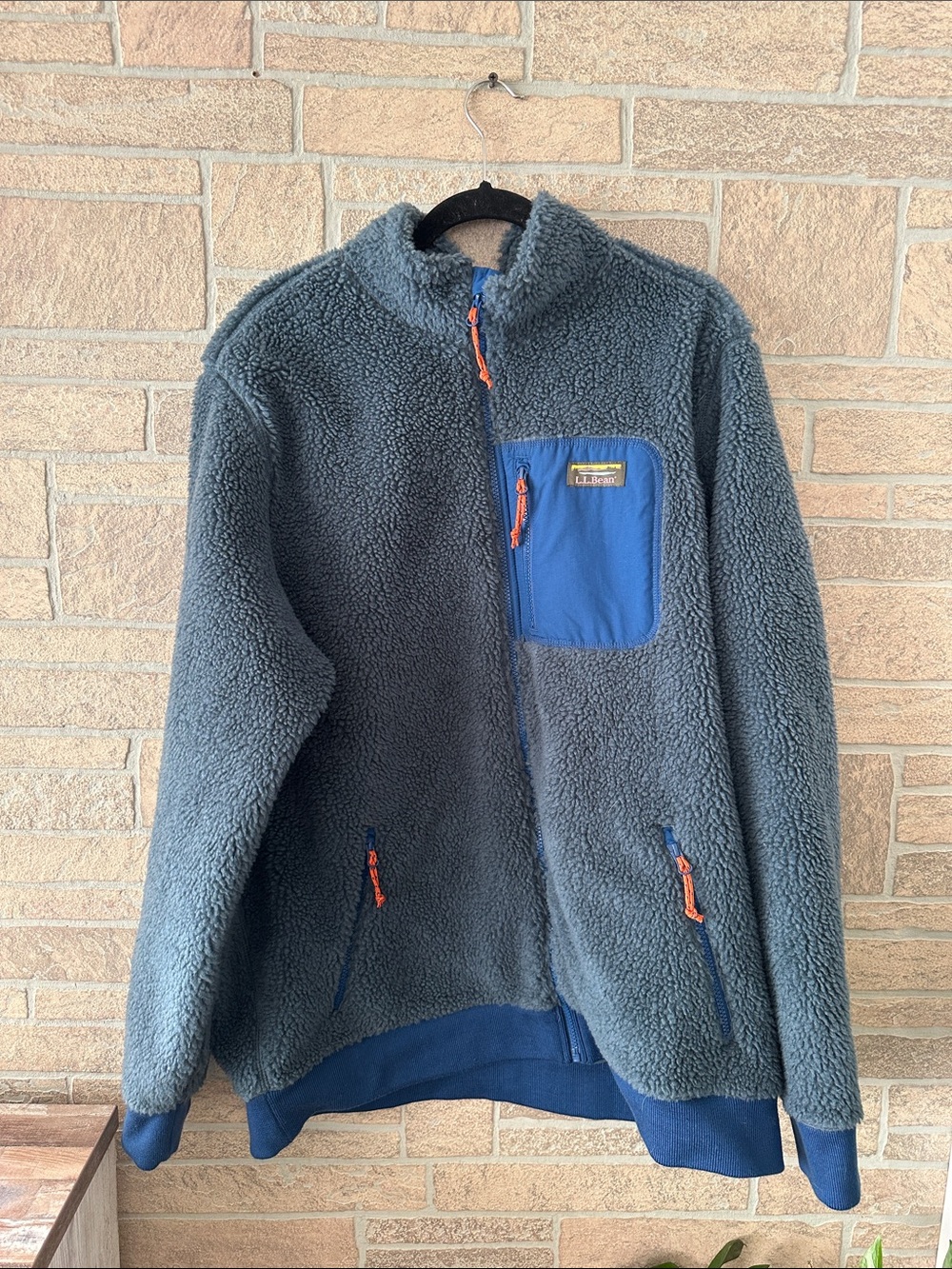 L.L.Bean High Pile Sherpa Fleece Jacket Size XXL-Tall in Slate Blue